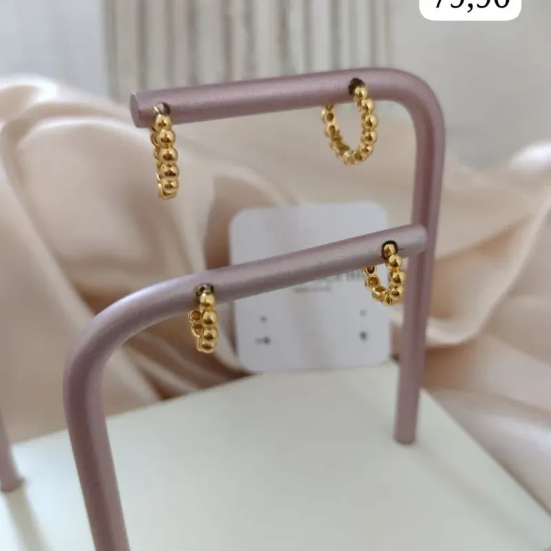 BRINCO DUPLO ARGOLA MINI ESFERAS