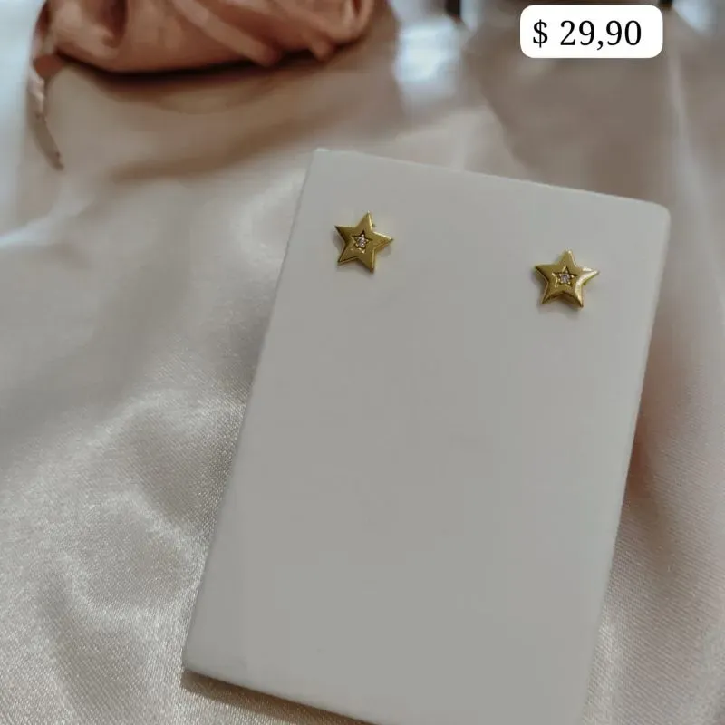 BRINCO ESTRELA COM ZIRCONIA NO MEIO