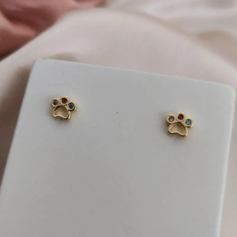 BRINCO PATINHA VAZADA E PEDRAS EM MICRO ZIRCONIA COLORIDAS