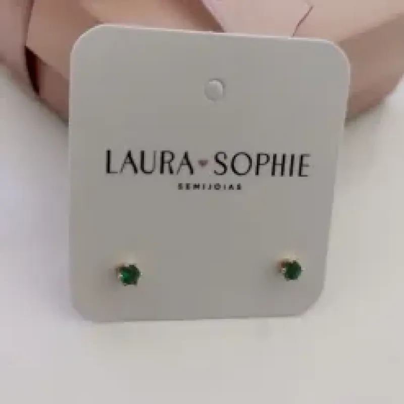 BRINCO PEDRA VERDE REDONDA 3 MM