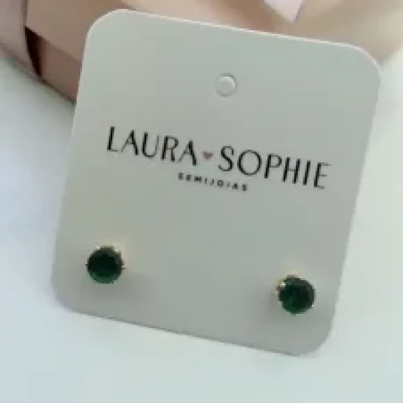 BRINCO PEDRA VERDE REDONDA 5 MM