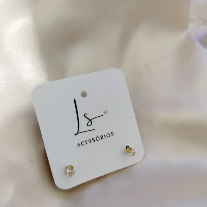 BRINCO PEDRA ZIRCONIA QUADRADA 3MM