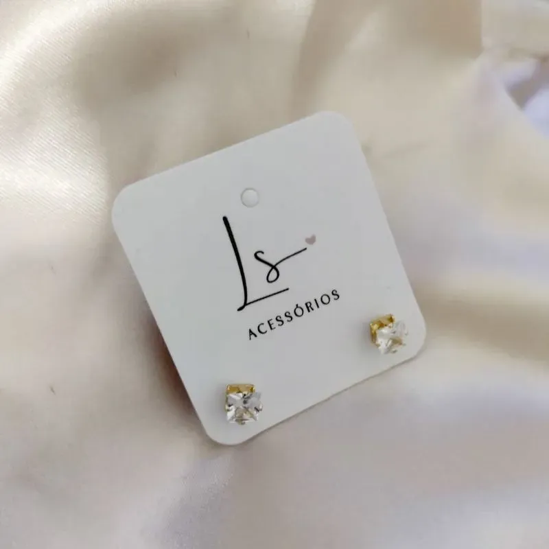 BRINCO PEDRA ZIRCONIA QUADRADA 5MM