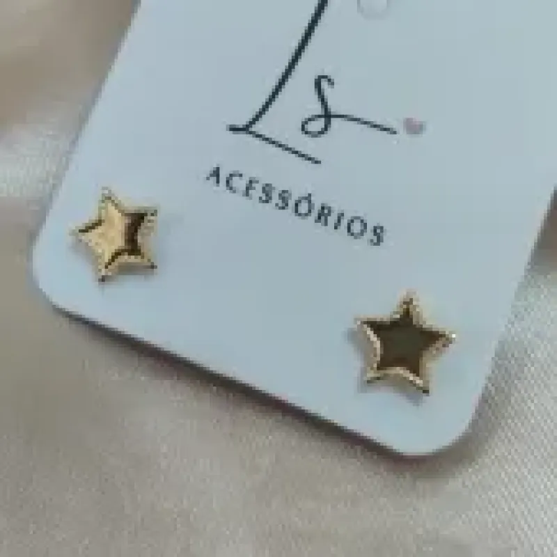 BRINCO PLACA ESTRELA LISA