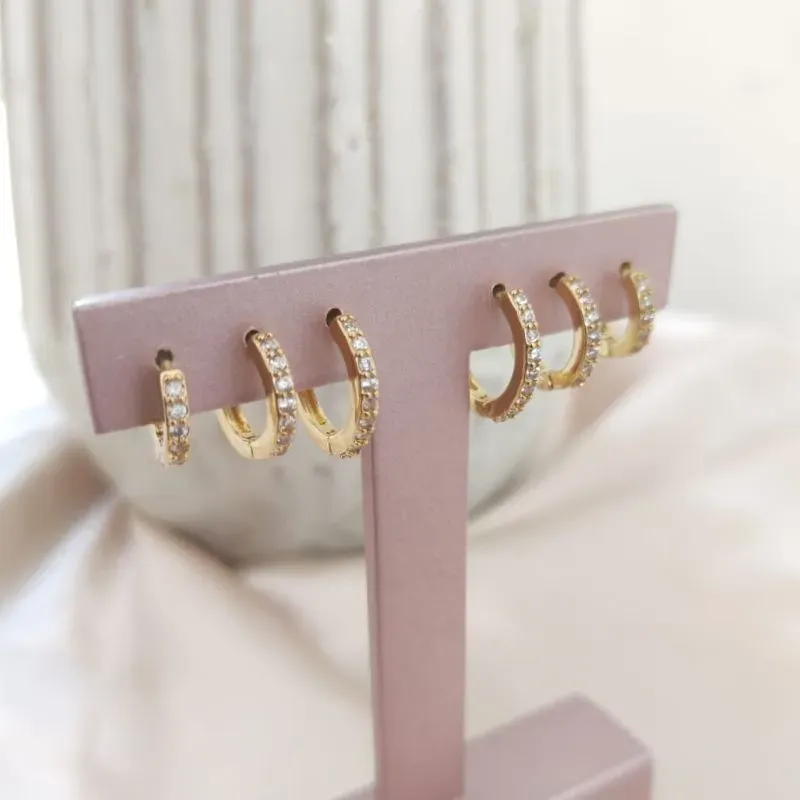 BRINCO TRIO DE ARGOLA COM 1 FILA DE ZIRCONIA