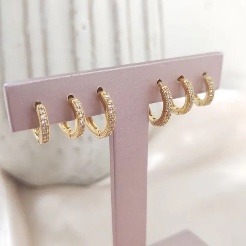 BRINCO TRIO DE ARGOLA COM 1 FILA DE ZIRCONIA