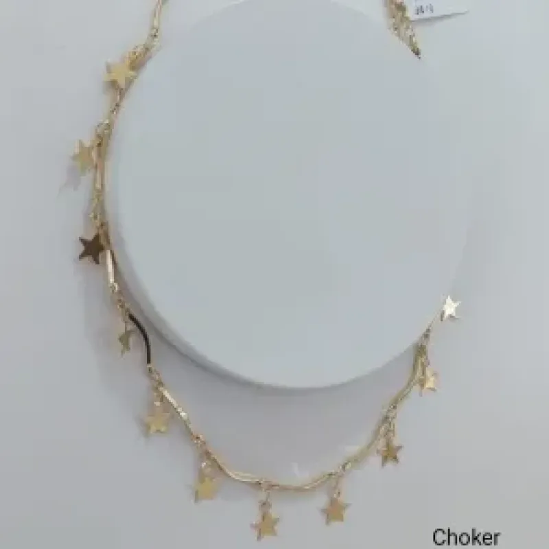 CHOKER BASTÃO E ESTRELAS PENDURADAS