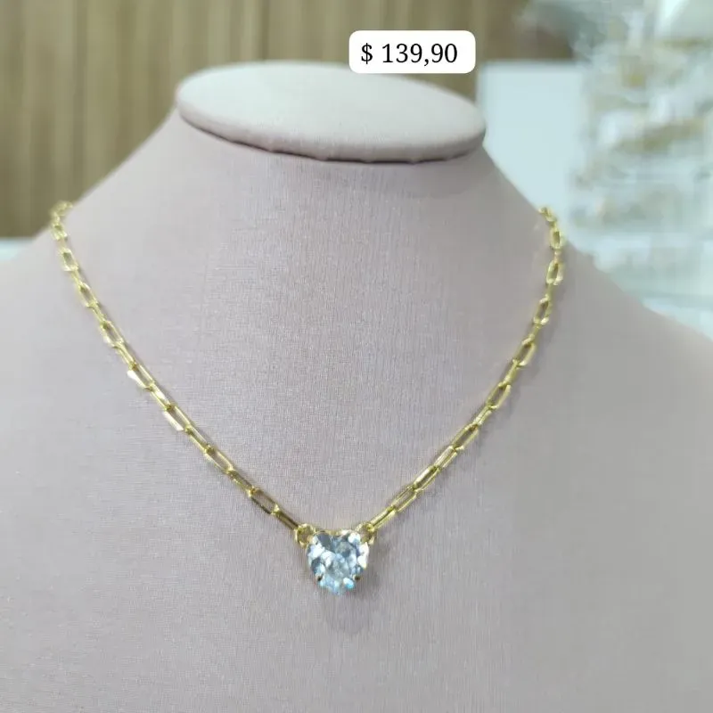CHOKER CARTIER COM PINGENTE DE CORAÇÃO ZIRCONIA