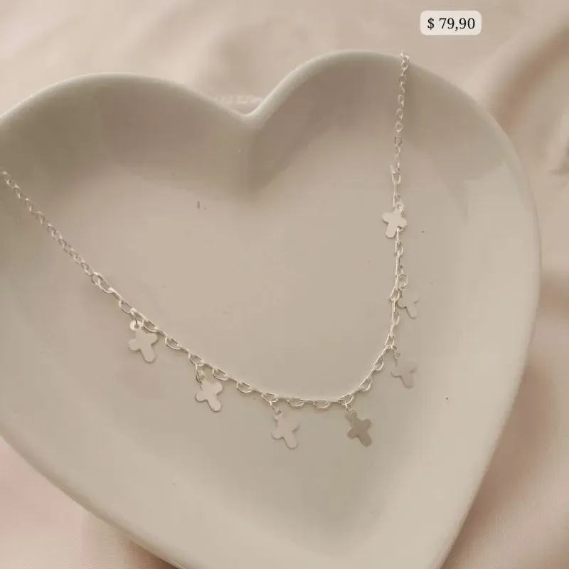 CHOKER COM PLACAS DE CHAPINHAS DE CHUZ B. A PRATA 925