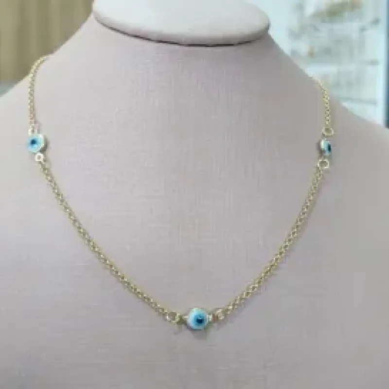 CHOKER ELO PORTUGUES COM OLHO GREGO