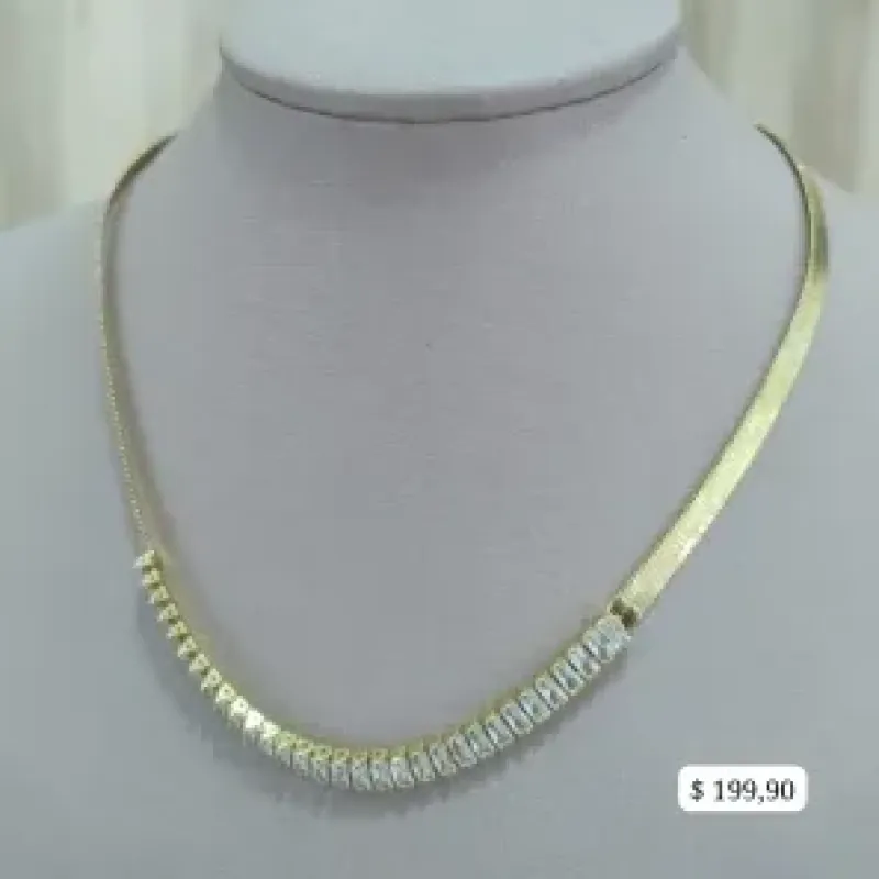 CHOKER FITA 4MM COM RIVIEIRA ZIRCONIA