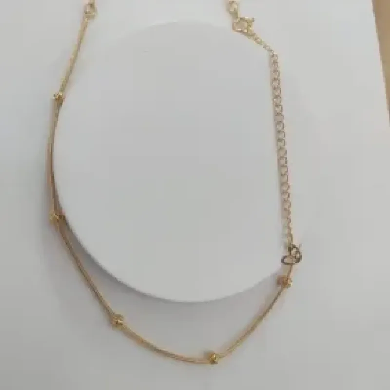 CHOKER RABO DE RATO COM ESFERAS VAZADAS