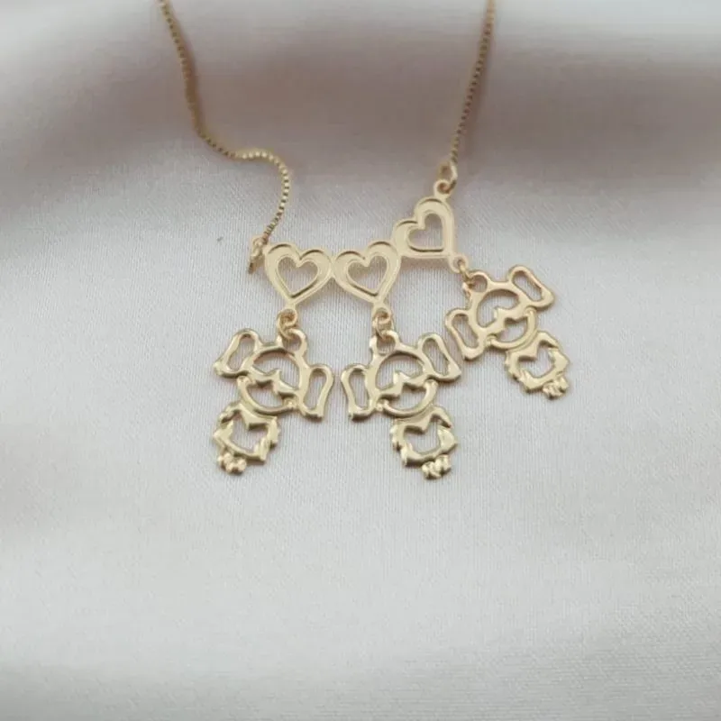 COLAR CANGA COM 3 MENINAS LISO VAZADO FILHOS