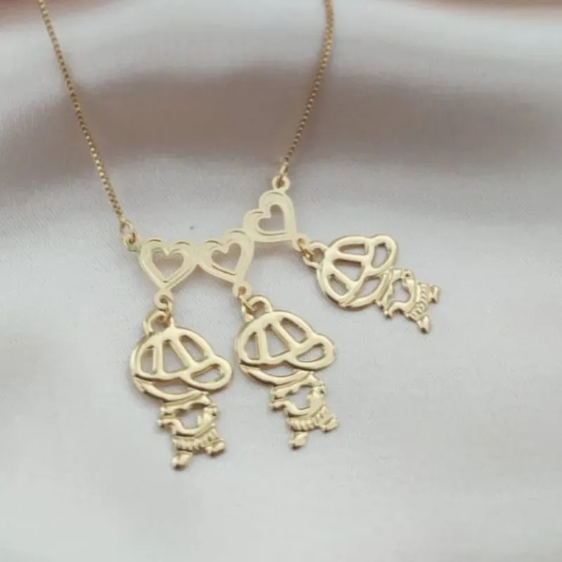 COLAR CANGA COM 3 MENINOS LISO VAZADO FILHOS