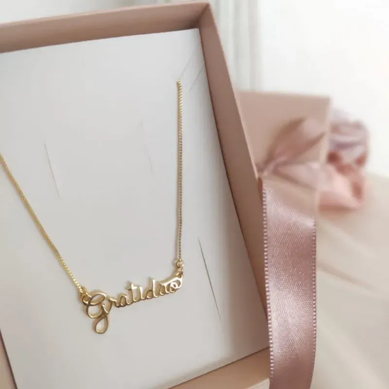 COLAR COM NOME GRATIDÃO LISO