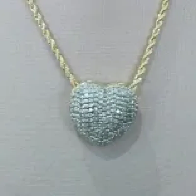 COLAR CORDÃO BAIANO PINGENTE CORAÇÃO CRAVEJADO RODIO NEGRO