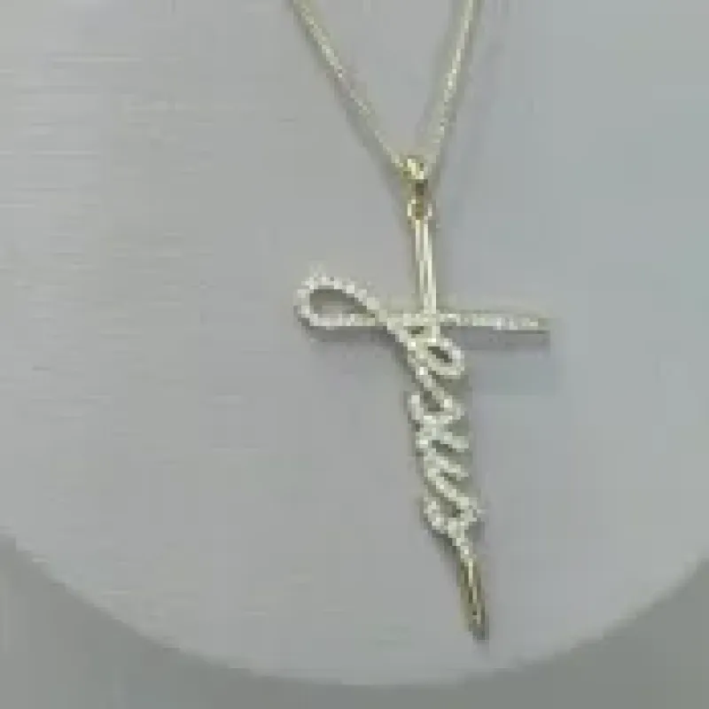 COLAR VENESIANA PINGENTE JESUS CRAVEJADO ZIRCONIA