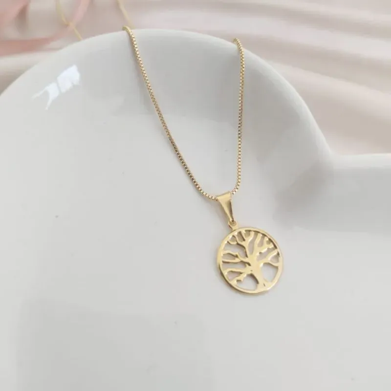 COLAR VENEZIANA PINGENTE ARVORE DA VIDA VAZADA