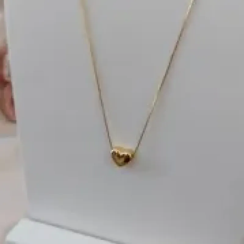 COLAR VENEZIANA PINGENTE CORAÇÃO 8MM