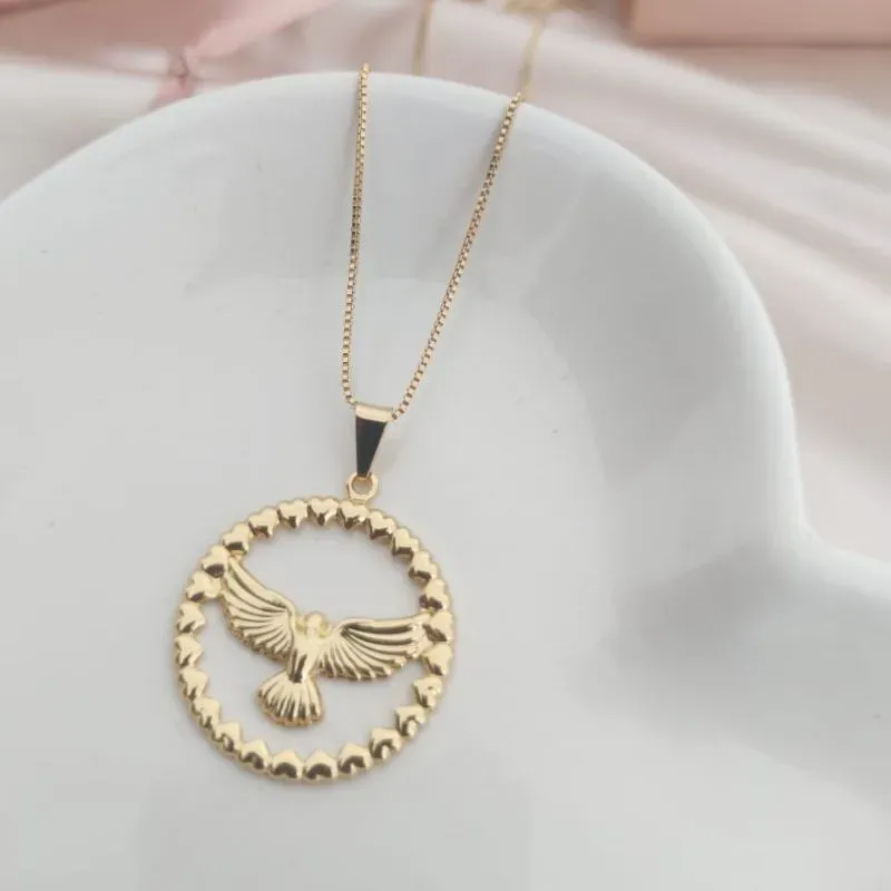 COLAR VENEZIANA PINGENTE MANDALA VAZADA ESPIRITO SANTO