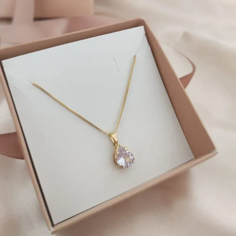 COLAR VENEZIANA PONTO DE LUZ EM FORMA DE GOTA CAIXA ABERTA