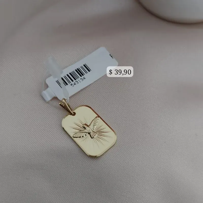 PINGENTE PLACA RETANGULAR ESPIRITO SANTO