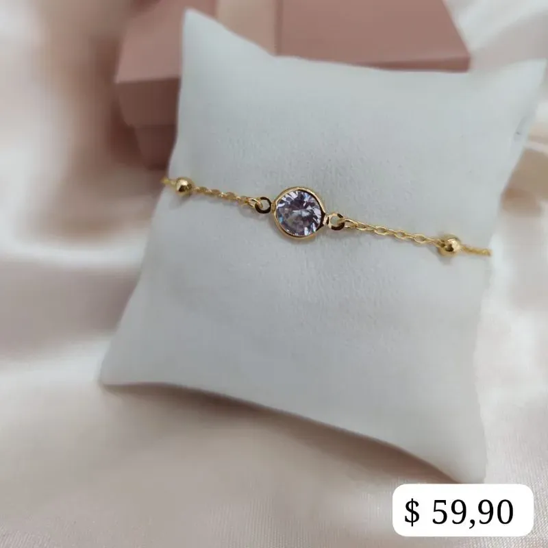 PULSEIRA CARTIER COM PONTO DE LUZ E MINI ESFERAS LISAS