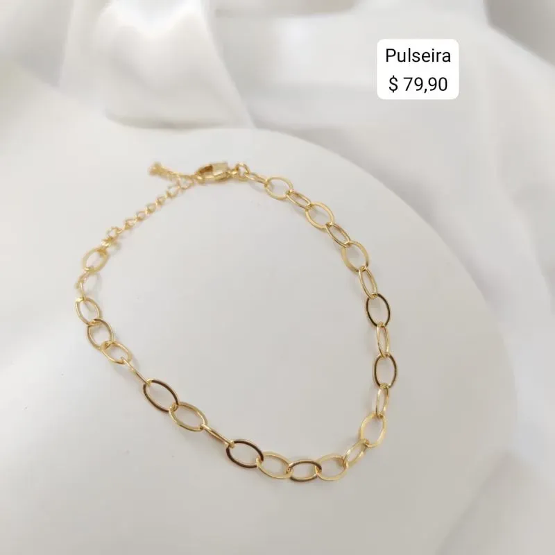PULSEIRA COM ELOS OVAL LISOS