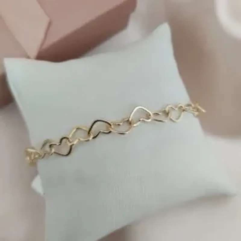 PULSEIRA CORAÇÕES ENTRELAÇADOS 5MM