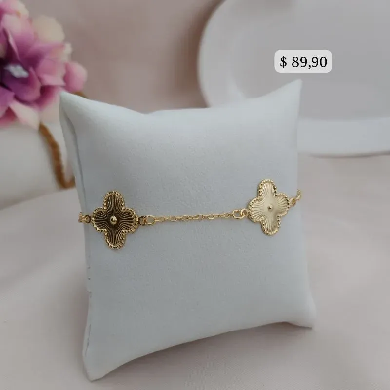 PULSEIRA EM ELOS PORTUGUES COM 3 TREVOS