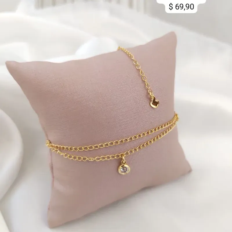 TORNOZELEIRA 2 EM 1 EM ELO GROUMET COM PONTO DE LUZ