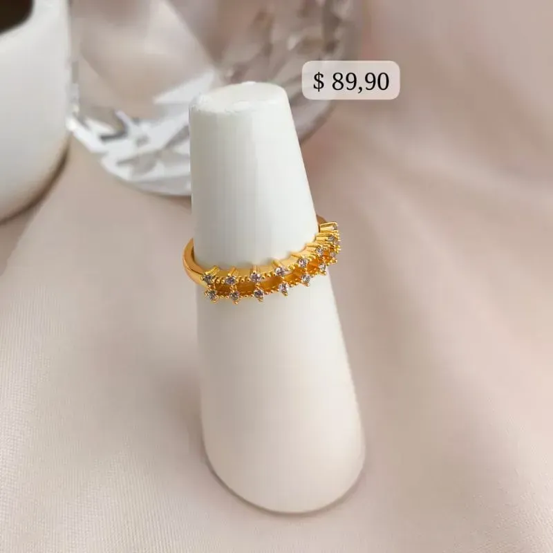 ANEL 2 EM 1 VAZADO COM PEDRAS DE ZIRCONIA AFASTADAS