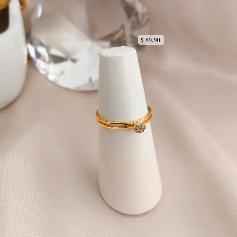 ANEL LISO COM MINI CHUVEIRINHO EM MICRO ZIRCONIA