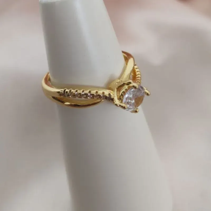 ANEL SOLITARIO 2 EM 1 CRAVEJADO EM MICRO ZIRCONIA E LISO