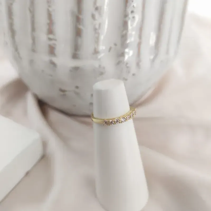 ANEL APARADOR METADE 1 FILA DE ZIRCONIA MAIOR