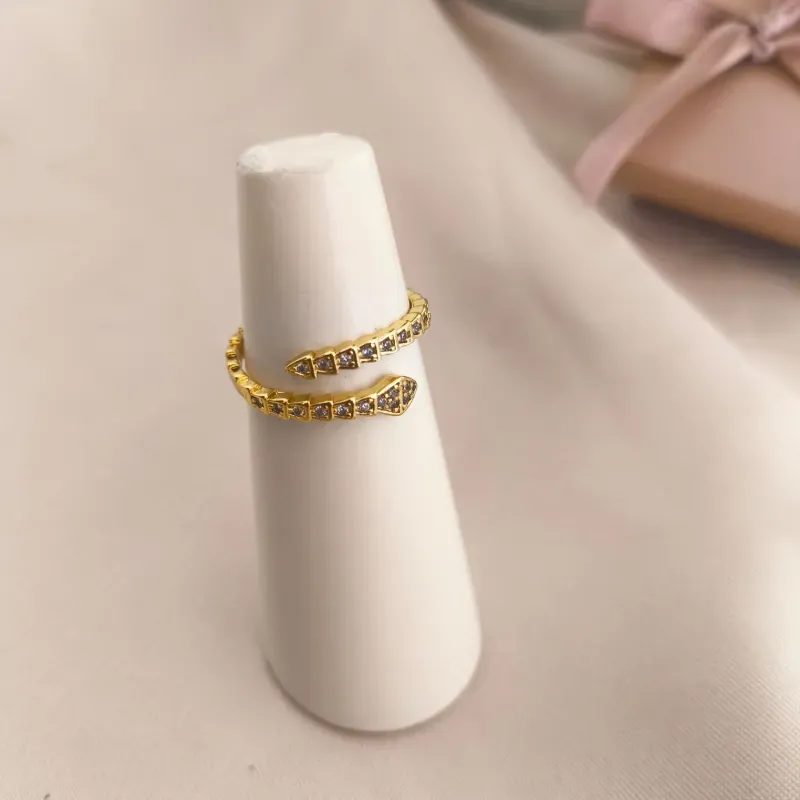 ANEL REGULAVEL ESTILO COBRA CRAVEJADO EM MICRO ZIRCONIA