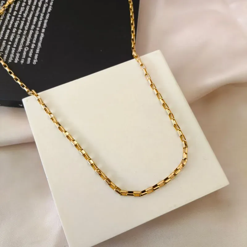 CORRENTE CARTIER ELO TIJOLINHOS ARREDONDADOS 60CM