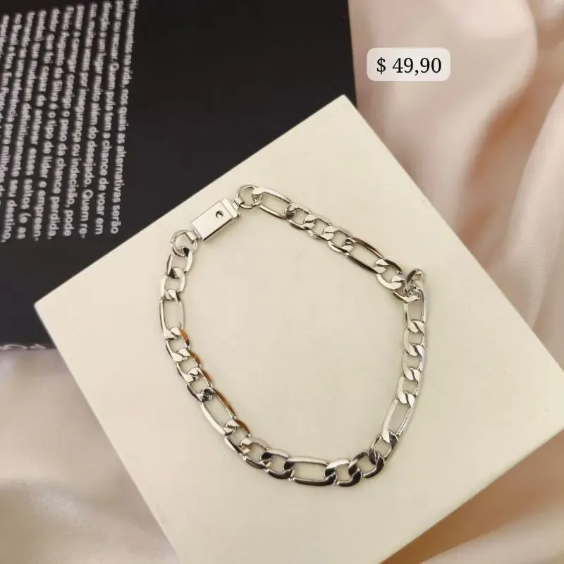 PULSEIRA EM AÇO ELO 3 POR 1 6MM