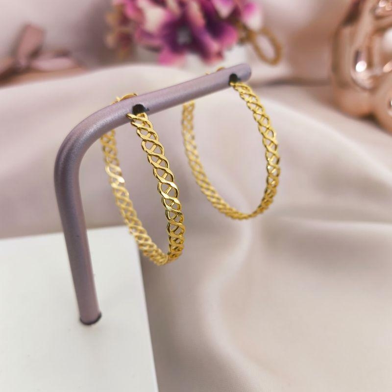 ARGOLA TRANÇADA LISA VAZADA