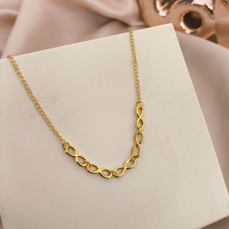 TORNOZELEIRA COM 5 PLAQUINHAS DO INFINITOS LISOS E VAZADOS