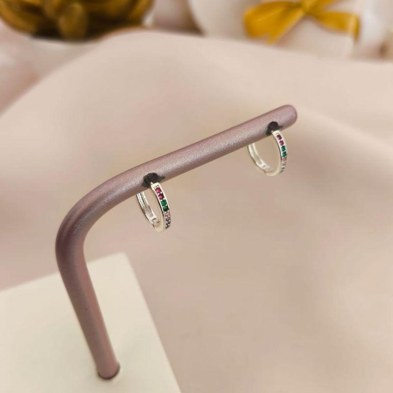 ARGOLA COM 1 FILA DE ZIRCONIA COLORIDAS