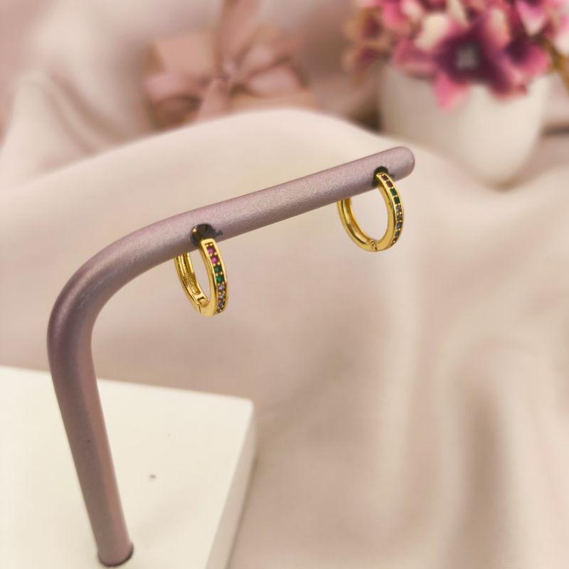 ARGOLA COM 1 FILA DE ZIRCONIA COLORIDAS