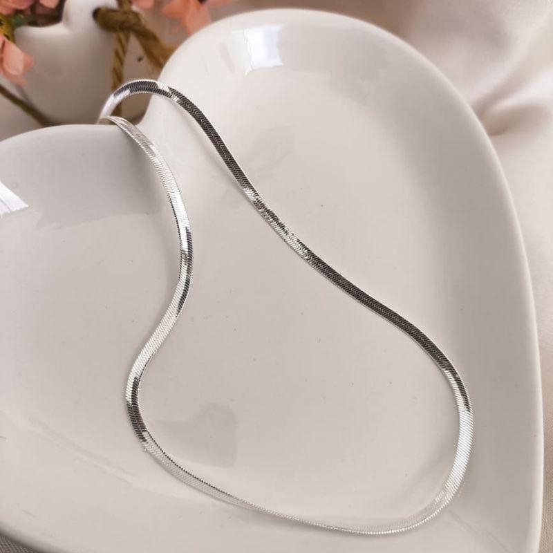 CHOKER FITA 3MM B. A PRATA 925