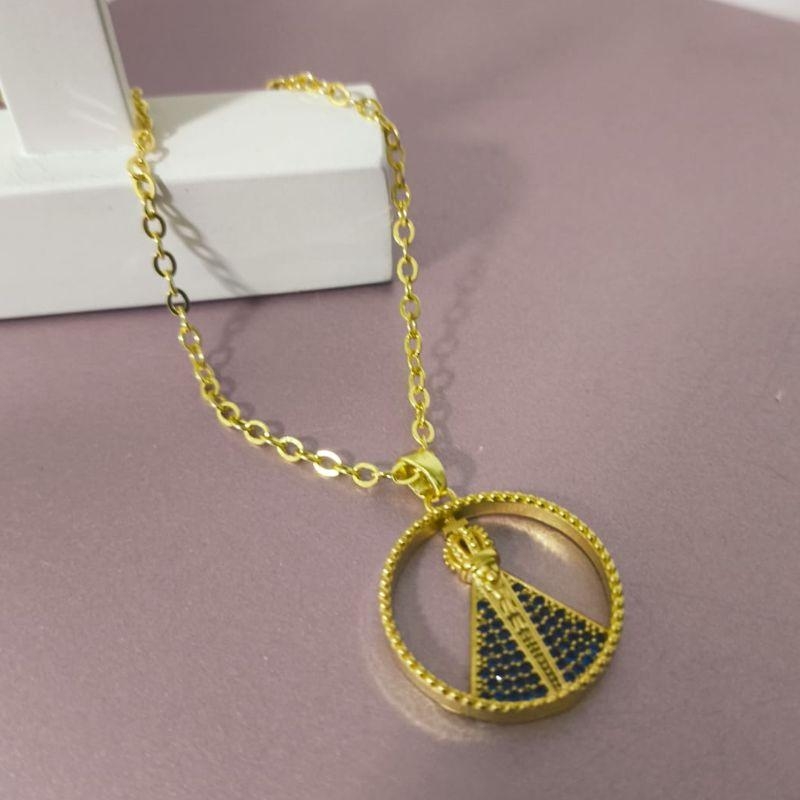 COLAR ELO PORTUGUES FINO COM NOSSA SENHORA APARECIDA