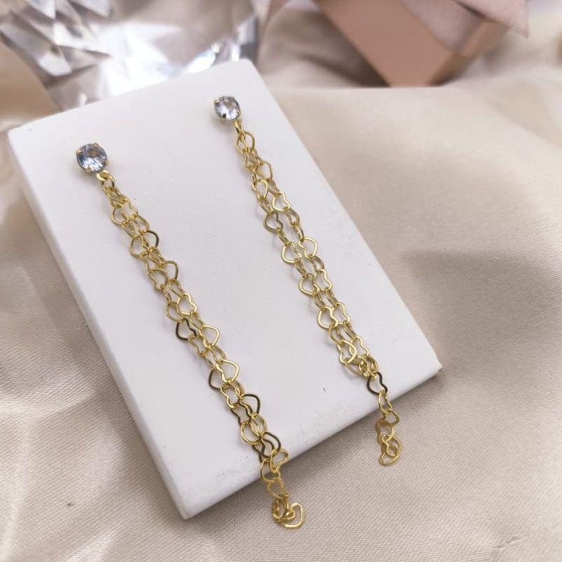 BRINCO PONTO DE LUZ COM 2 CORRENTE DE CORAÇOES