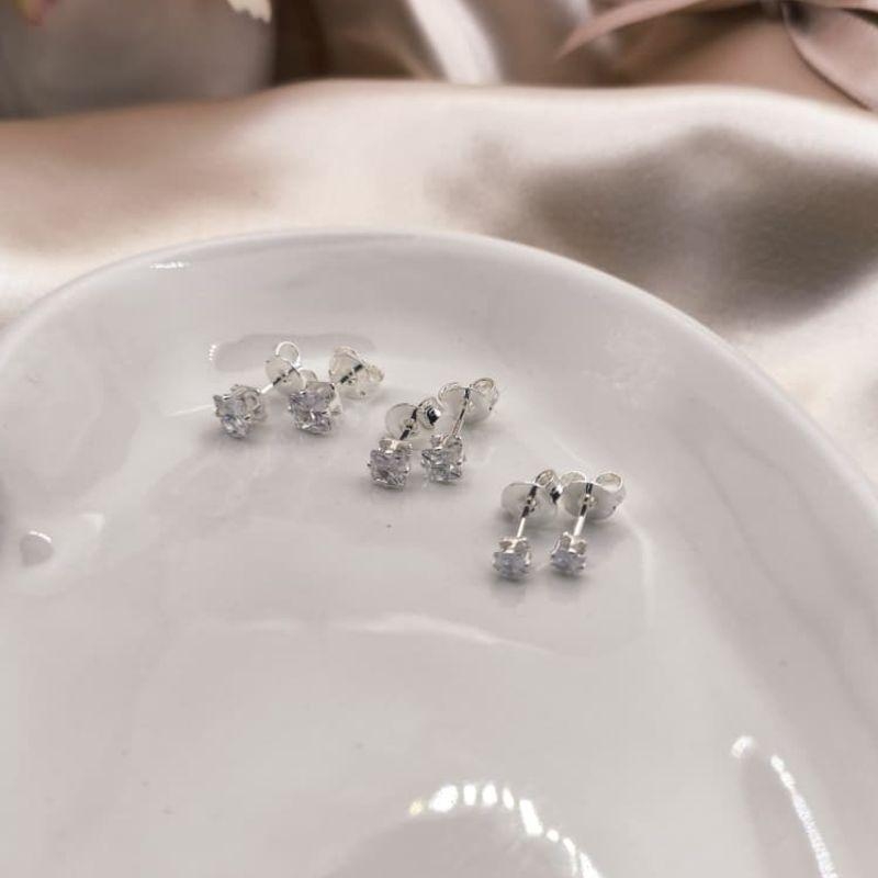 BRINCO TRIO PEDRA QUADRADA