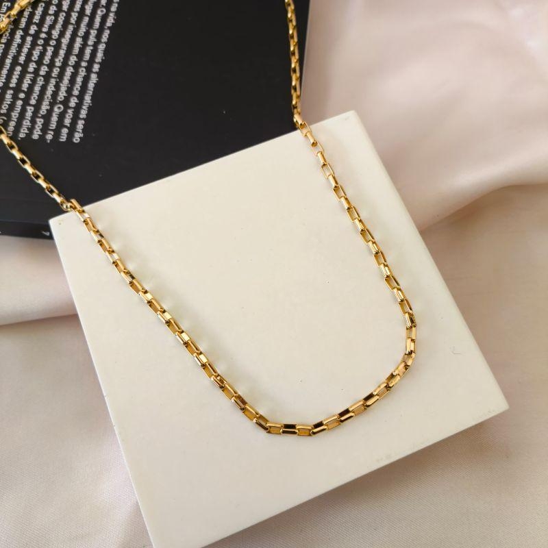 CORRENTE CARTIER ELO TIJOLINHOS ARREDONDADOS 60CM