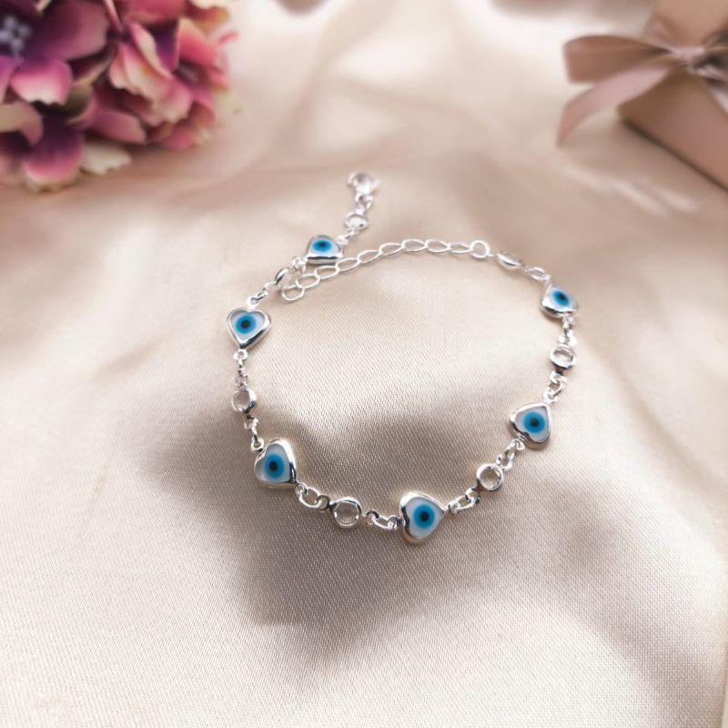 PULSEIRA TODA EM OLHO GREGO EM FORMATO DE CORAÇÃO