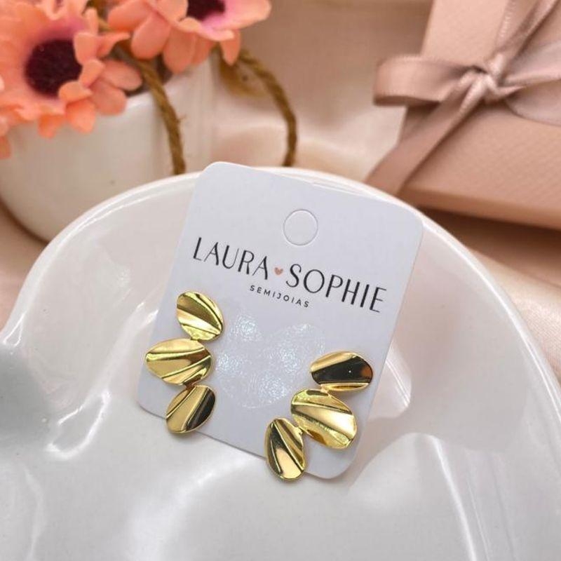 BRINCO ARGANICO EM FORMA DE EARCUFF COM 3 CIRCULOS OVAIS