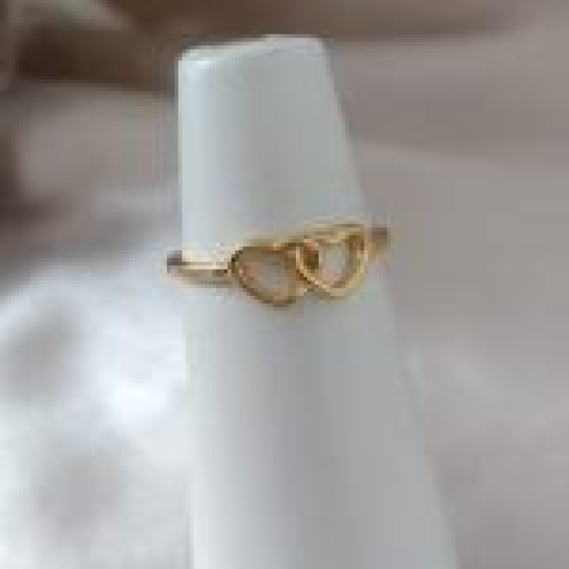 ANEL 2 CORAÇÃO VAZADO LISO